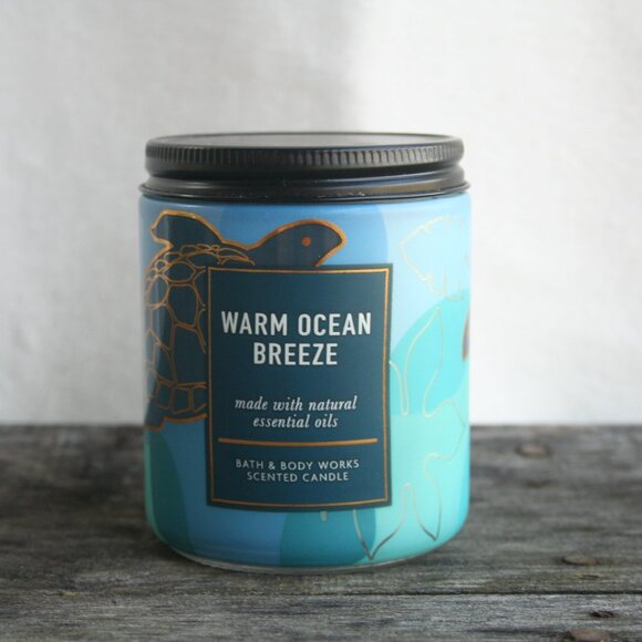 WARM OCEAN BREEZE SCENTED 7 OZ CANDLE NEW BOLD SCENT BATH BODY WORKS SEASIDE - Picture 2 of 12